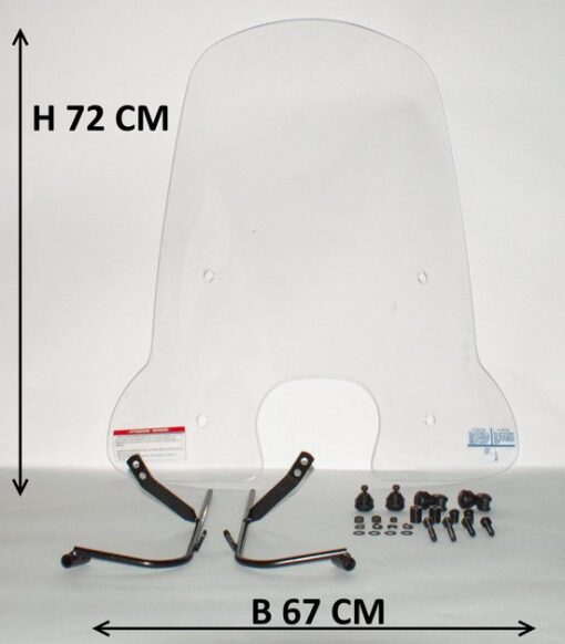 Windscherm hoog + bevestigingsset (made in EU) model origineel Sym Fiddle 3 73cm