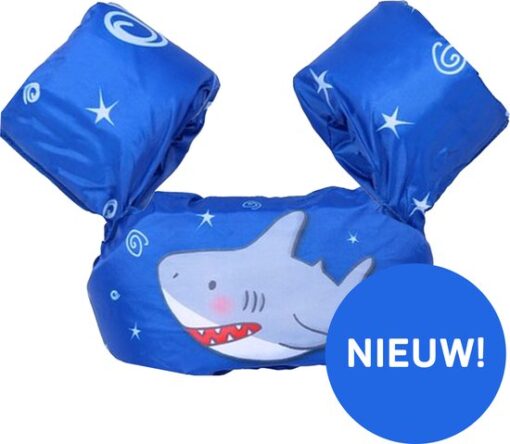 BrinQ Goods Zwemvest Kinderen - Puddle Jumper Deluxe - Haai Design - 13 tot 23 kg - 2 tot 6 jaar - Zwembandjes - Zwemvest kind - Reddingsvest