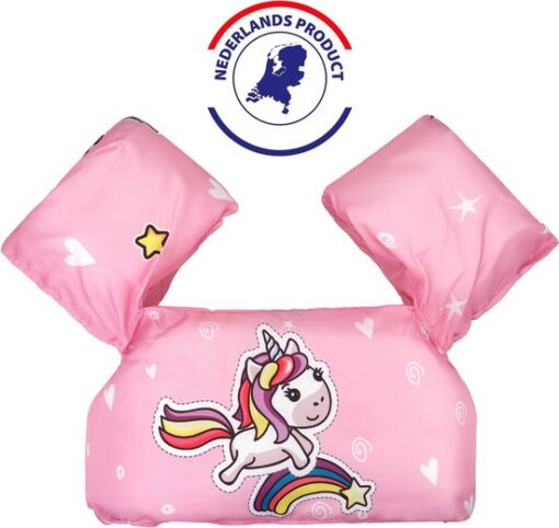 Edmondo Zwemvest kinderen - met Kinderslot / Veiligheidssluiting - Puddle Jumper Deluxe - Unicorn / Eenhoorn - 15 tot 30kg - 2 tot 6 jaar - Zwembandjes - Reddingsvest - Zwemvest kind - Nederlands product - NL handleiding