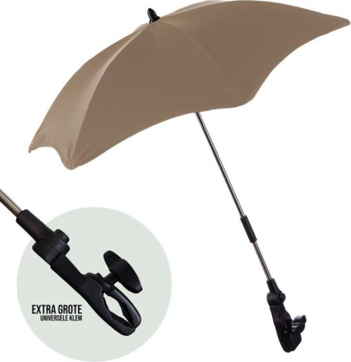 FreeON universele Parasol met klem voor buggy, kinderwagen of wandelwagen - Beige