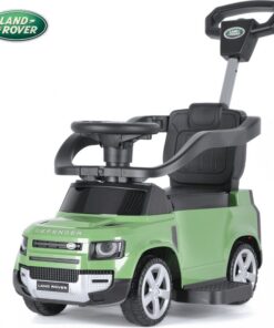 Land Rover Defender Loopauto - verstelbare Duwstang - 1 tot 3 jaar - 3-in-1 - Groen