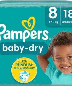 Pampers - Baby Dry - Maat 8 - Small Pack - 18 luiers - 17+ KG