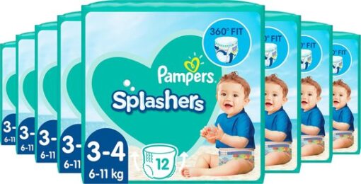 Pampers Splashers - 6 - 11 kg - Voordeelverpakking 8 x 12 Wegwerpbare Zwemluiers