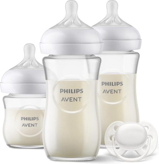 Philips Avent Natural Response Glazen Fles - Startersset voor pasgeboren baby's SCD878/11