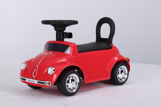 VW Beetle rood, loopauto met multimedia unit, USB en mp3 (FTF beetle)