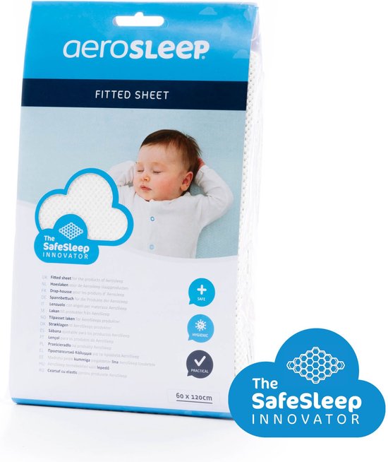 AeroSleep® SafeSleep hoeslaken - wieg - 80 x 40 cm - ecru