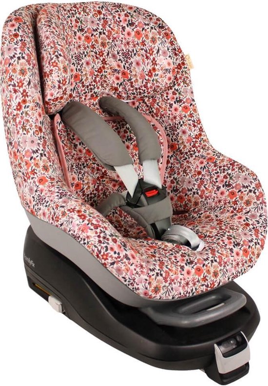 Autostoelhoes Geschikt voor Maxi Cosi Pearl -Maxi Cosi Hoes Groep 0-1 - Zacht Katoen - Perfecte Pasvorm - Roze Bloemen