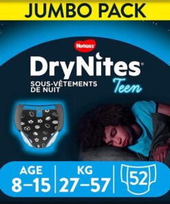 DryNites luierbroekjes - jongens - 8 tot 15 jaar (27 - 57 kg) - 52 stuks - voordeelverpakking