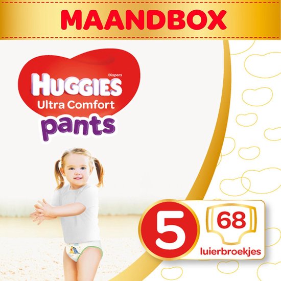 Huggies Ultra Comfort Luierbroekjes - maat 5 (12 tot 17 kg) - 68 stuks - Maandbox