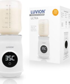 LUVION® Draagbare Flessenwarmer voor onderweg én thuis - Wit - Geschikt voor o.a. Dr. Brown, Philips Avent, Difrax, Medela, Alvar, NUK, MAM en huismerk Kruidvat en Etos babyflessen - Draadloos je baby fles verwarmen