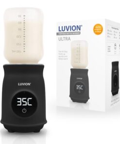 LUVION® Draagbare Flessenwarmer voor onderweg én thuis - Zwart - Geschikt voor o.a. Dr. Brown, Philips Avent, Difrax, Medela, Alvar, NUK, MAM en huismerk Kruidvat en Etos babyflessen - Draadloos je baby fles verwarmen