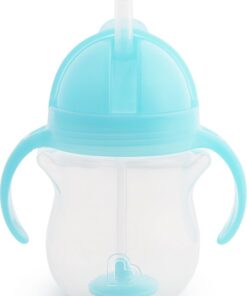 Munchkin Tip & Sip Antilek Rietjesbeker - Drinkbeker met Rietje - Vaatwasserbestendig - Vanaf 6 maanden - 207ml - Blauw- drinkbeker met rietje