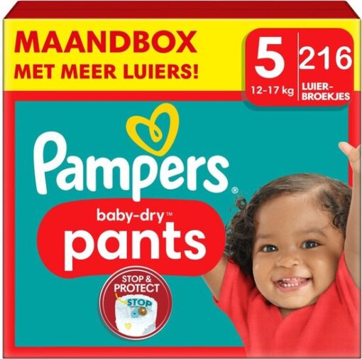 Pampers - Baby Dry Pants - Maat 5 - Maandbox - 216 stuks - 12/17KG