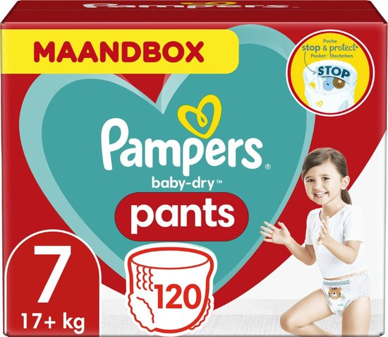 Pampers - Baby Dry Pants - Maat 7 - Maandbox - 120 stuks - 17+KG