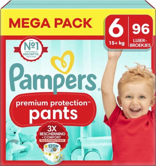 Pampers - Premium Protection Pants - Maat 6 - Mega Pack - 96 stuks - 15+ KG