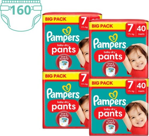 Pampers Baby-Dry Pants - Maat 7 (17kg+) - 160 luiers (4 x 40 stuks)