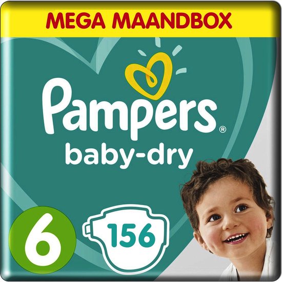 Pampers Baby Dry - Maat 6 - Mega Maandbox - 156 luiers