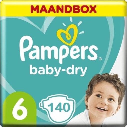 Pampers Baby Dry Maat 6 - 140 Luiers Maandbox