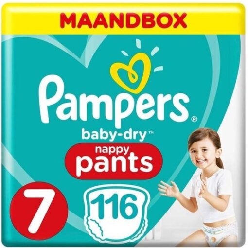 Pampers Baby Dry Nappy Pants Maat 7 - 116 Luierbroekjes Maandbox XL