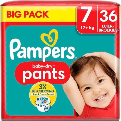 Pampers Baby Pants Baby Dry Maat 7 Extra Large (17+ kg), Big Pack, 36 luierbroekjes