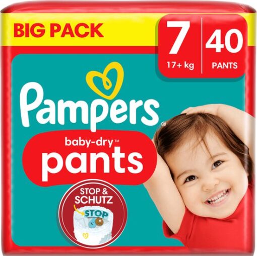 Pampers Baby Pants Baby Dry Maat 7 Extra Large (17+ kg), Big Pack, 40 luierbroekjes