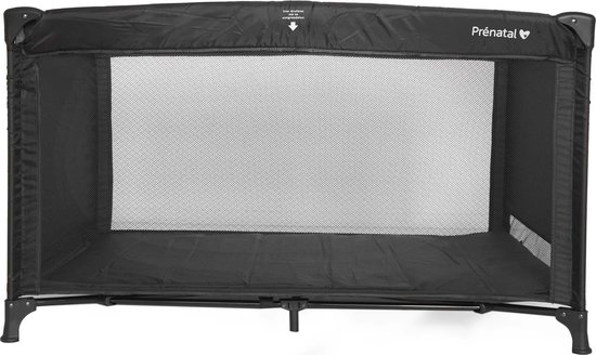 Prénatal Basis Campingbedje met Matras - Inclusief Draagtas - Baby Campingbed - 120 x 60 cm - Zwart