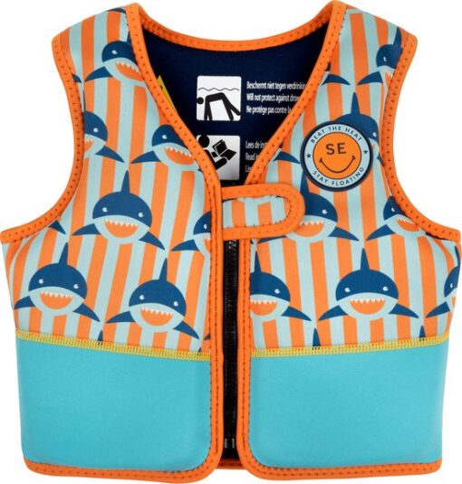 Swim Essentials Zwemvest Kind - Haaien Oranje/Blauw - 18-30 kg - 3-6 jaar