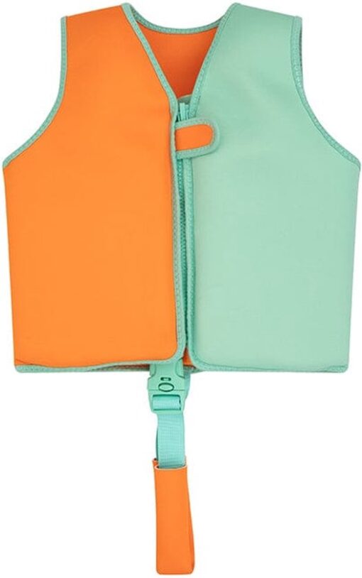 Swim Essentials Zwemvest Kind - Oranje Groen - Optie 2 - 18-30 kg - 3-6 jaar