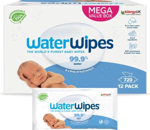 WaterWipes Billendoekjes Bio - 12 x 60 stuks - 720 doekjes